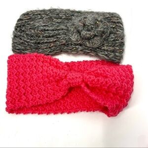 Set of two knit ear warmers head bands